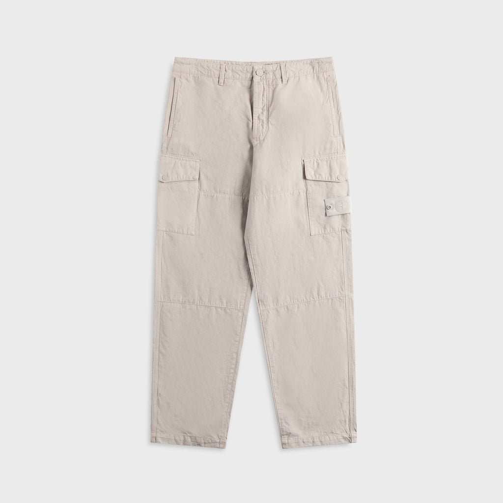 Stone Island Ghost Cotton-Linen Canvas Trouser - Dust Grey