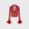 Oseree Lumiere Plumage Slim Shirt - Coral