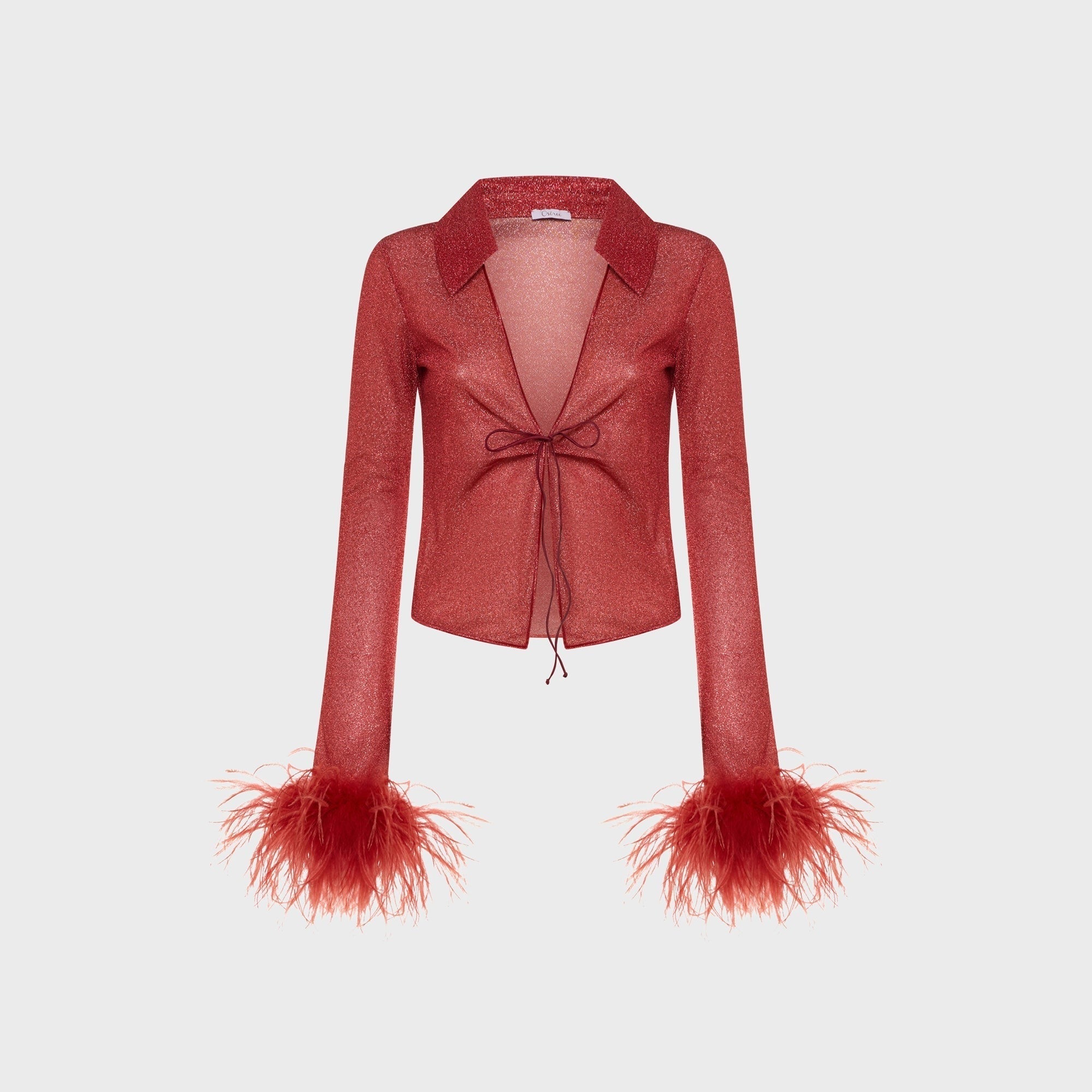 Oseree Lumiere Plumage Slim Shirt - Coral