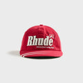 Rhude Moonlight Dual Stripe Curved Brim Hat - Red / White