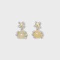 Faris Dotto Bug Drop Earrings - Silver / Pineapple Jasper