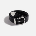 Anderson's Tanned Leather Belt With Metal Tip And Keeper - Black